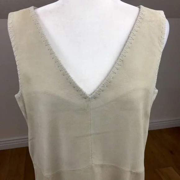 Sundance Luxe Shift Midi Dress Soft Suede Leather - Picture 8 of 14